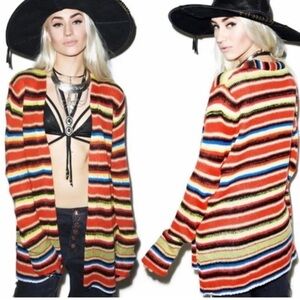 WILDFOX White Label ‘Mexican Blanket’ Knit Cardigan Sweater Women’s Size S